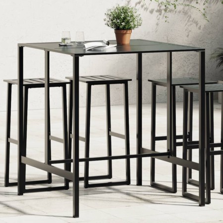 Mesa alta de bar acero recubrimiento polvo negro 100x100x110 cm by , Garden tables - Ref: Foro24-4009269, Price: 192,72 €, Di...