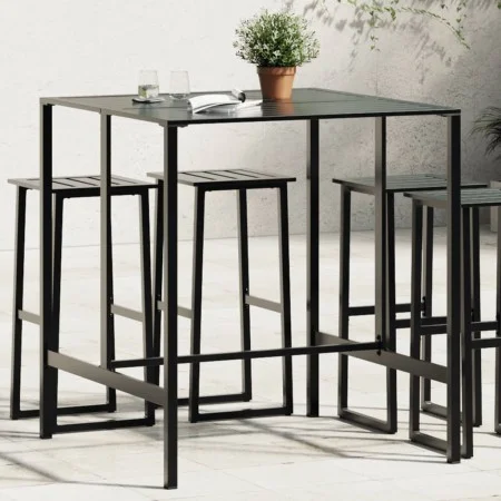 Mesa alta de bar acero recubrimiento polvo negro 100x100x110 cm by , Garden tables - Ref: Foro24-4009269, Price: 170,04 €, Di...