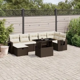Set sofás de jardín 8 piezas y cojines ratán sintético marrón by , Garden sets - Ref: Foro24-3274993, Price: 561,67 €, Discou...