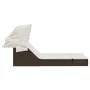 Tumbona doble con capota y cojines ratán sintético marrón by , Loungers - Ref: Foro24-368638, Price: 263,99 €, Discount: %