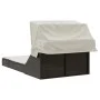 Tumbona doble con capota y cojines ratán sintético marrón by , Loungers - Ref: Foro24-368638, Price: 263,99 €, Discount: %