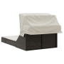 Tumbona doble con capota y cojines ratán sintético marrón by , Loungers - Ref: Foro24-368638, Price: 268,70 €, Discount: %