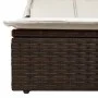 Tumbona doble con capota y cojines ratán sintético marrón by , Loungers - Ref: Foro24-368638, Price: 263,99 €, Discount: %