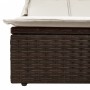 Tumbona doble con capota y cojines ratán sintético marrón by , Loungers - Ref: Foro24-368638, Price: 268,70 €, Discount: %