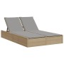 Doppel-Liegestuhl mit beigen Kunststoff-Rattan-Kissen. von , Liegen - Ref: Foro24-368631, Preis: 264,40 €, Rabatt: %