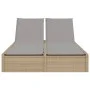 Doppel-Liegestuhl mit beigen Kunststoff-Rattan-Kissen. von , Liegen - Ref: Foro24-368631, Preis: 259,35 €, Rabatt: %