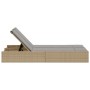 Doppel-Liegestuhl mit beigen Kunststoff-Rattan-Kissen. von , Liegen - Ref: Foro24-368631, Preis: 264,40 €, Rabatt: %