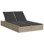 Doppel-Liegestuhl mit hellgrauen synthetischen Rattan-Kissen. von , Liegen - Ref: Foro24-368633, Preis: 263,90 €, Rabatt: %