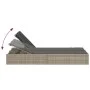 Doppel-Liegestuhl mit hellgrauen synthetischen Rattan-Kissen. von , Liegen - Ref: Foro24-368633, Preis: 263,90 €, Rabatt: %
