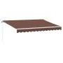 Toldo retráctil manual con luz LED marrón 350x250 cm de , Toldos - Ref: Foro24-3215377, Precio: 272,81 €, Descuento: %
