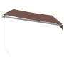 Toldo retráctil manual con luz LED marrón 350x250 cm de , Toldos - Ref: Foro24-3215377, Precio: 272,81 €, Descuento: %