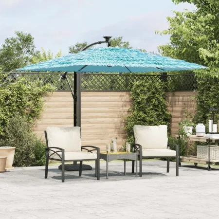 Sombrilla de jardín con poste de acero azul 246x246x230 cm de , Sombrillas - Ref: Foro24-4005075, Precio: 155,45 €, Descuento: %