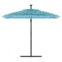 Sombrilla de jardín con poste de acero azul 246x246x230 cm de , Sombrillas - Ref: Foro24-4005075, Precio: 155,45 €, Descuento: %