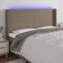 Cabecero con LED de tela gris taupe 183x16x118/128 cm en Cabeceros y pies de cama | Comprar online en Foro24
