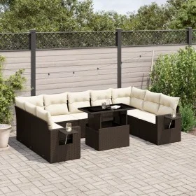 Set de sofás de jardín 10 pzas y cojines ratán sintético marrón by , Garden sets - Ref: Foro24-3268113, Price: 700,86 €, Disc...