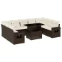 Set de sofás de jardín 10 pzas y cojines ratán sintético marrón by , Garden sets - Ref: Foro24-3268113, Price: 700,87 €, Disc...