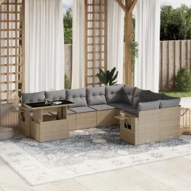 Juego de sofás jardín con cojines beige 10 pzas ratán sintético by , Garden sets - Ref: Foro24-3268139, Price: 654,86 €, Disc...