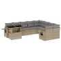Gartensofa-Set mit 10-teiligen beigen Kissen aus synthetischem Rattan. von , Gartensets - Ref: Foro24-3268139, Preis: 654,86 ...