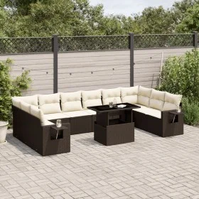 Gartensofa-Set 11-teilig mit Kissen aus braunem Kunst-Rattan von , Gartensets - Ref: Foro24-3268153, Preis: 762,98 €, Rabatt: %