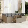 Set sofás de jardín 7 piezas y cojines ratán sintético beige by , Garden sets - Ref: Foro24-3269019, Price: 498,57 €, Discoun...