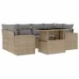 Set sofás de jardín 7 piezas y cojines ratán sintético beige by , Garden sets - Ref: Foro24-3269019, Price: 498,57 €, Discoun...
