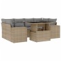 Set sofás de jardín 7 piezas y cojines ratán sintético beige by , Garden sets - Ref: Foro24-3269019, Price: 499,21 €, Discoun...
