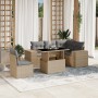 Juego de sofás jardín con cojines 6 pzas ratán sintético beige by , Garden sets - Ref: Foro24-3269169, Price: 439,62 €, Disco...