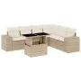 Gartensofagarnitur 7-teilig mit Kissen aus synthetischem Rattan in Beige. von , Gartensets - Ref: Foro24-3269188, Preis: 536,...