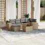 Set sofás de jardín 7 piezas y cojines ratán sintético beige by , Garden sets - Ref: Foro24-3269309, Price: 486,96 €, Discoun...