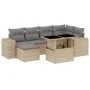 Gartensofagarnitur 7-teilig mit Kissen aus synthetischem Rattan in Beige. von , Gartensets - Ref: Foro24-3269309, Preis: 497,...