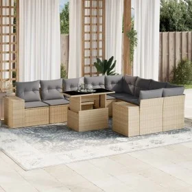 Juego de sofás jardín con cojines beige 10 pzas ratán sintético by , Garden sets - Ref: Foro24-3269389, Price: 667,85 €, Disc...