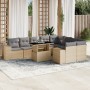 Juego de sofás jardín con cojines beige 10 pzas ratán sintético by , Garden sets - Ref: Foro24-3269389, Price: 646,76 €, Disc...