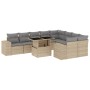 Juego de sofás jardín con cojines beige 10 pzas ratán sintético by , Garden sets - Ref: Foro24-3269389, Price: 646,76 €, Disc...