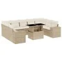Juego de sofás jardín con cojines beige 10 pzas ratán sintético de , Conjuntos de jardín - Ref: Foro24-3269368, Precio: 732,2...