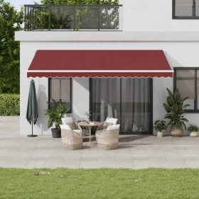 Automatische Markise mit LED-Lichtern in Bordeauxrot, 500x300 cm. von , Markisen - Ref: Foro24-3214979, Preis: 666,02 €, Raba...