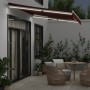 Toldo retráctil manual con luces LED burdeos 350x250 cm de , Toldos - Ref: Foro24-3214972, Precio: 272,60 €, Descuento: %