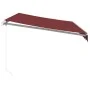 Toldo retráctil manual con luces LED burdeos 350x250 cm by , Awnings - Ref: Foro24-3214972, Price: 272,81 €, Discount: %