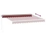 Toldo retráctil manual con luces LED burdeos 350x250 cm by , Awnings - Ref: Foro24-3214972, Price: 272,81 €, Discount: %