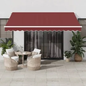 Toldo retráctil automático con luces LED burdeos 400x350 cm by , Awnings - Ref: Foro24-3214985, Price: 598,66 €, Discount: %