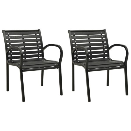 Sillas de jardín 2 unidades acero y WPC negro de vidaXL, Sillas de jardín - Ref: Foro24-312034, Precio: 207,09 €, Descuento: %