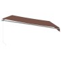 Toldo retráctil manual con luces LED marrón 500x350 cm de , Toldos - Ref: Foro24-3215396, Precio: 483,43 €