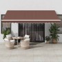 Toldo retráctil automático con luces LED marrón 450x300 cm by , Awnings - Ref: Foro24-3215382, Price: 614,67 €, Discount: %