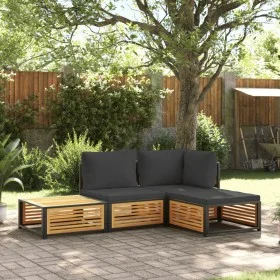 Set sofás de jardín con cojines 4 pzas madera maciza de acacia by , Garden sets - Ref: Foro24-3214877, Price: 452,61 €, Disco...