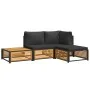 Gartensofagarnitur mit 4-teiligen Kissen aus massivem Akazienholz. von , Gartensets - Ref: Foro24-3214877, Preis: 452,32 €, R...