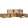 Gartensofagarnitur mit 4-teiligen Kissen aus massivem Akazienholz. von , Gartensets - Ref: Foro24-3214877, Preis: 452,32 €, R...