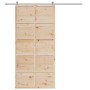 Puerta de granero madera maciza de pino 100x208 cm de , Puertas - Ref: Foro24-850638, Precio: 94,40 €, Descuento: %