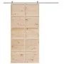 Puerta de granero madera maciza de pino 100x208 cm by , Doors - Ref: Foro24-850638, Price: 94,46 €, Discount: %