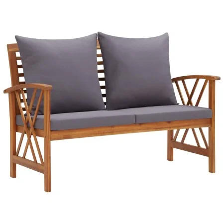 Banco de jardín con cojines 119 cm madera maciza de acacia de vidaXL, Bancos de jardín - Ref: Foro24-310271, Precio: 192,83 €...