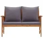Banco de jardín con cojines 119 cm madera maciza de acacia de vidaXL, Bancos de jardín - Ref: Foro24-310271, Precio: 192,83 €...