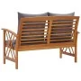 Banco de jardín con cojines 119 cm madera maciza de acacia de vidaXL, Bancos de jardín - Ref: Foro24-310271, Precio: 192,83 €...